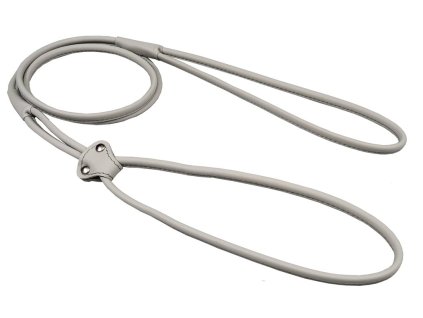 Předváděcí vodítko z šité kulaté kůže - Šedá (varianta 5mm x 140cm)