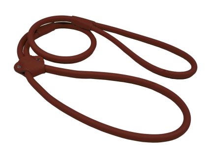 Předváděcí vodítko z šité kulaté kůže - Hnědá (varianta 9mm x 100cm)