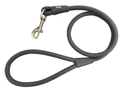 Kulaté kožené vodítko EXCLUSIVE - Šedá (varianta 12mm x 100cm)