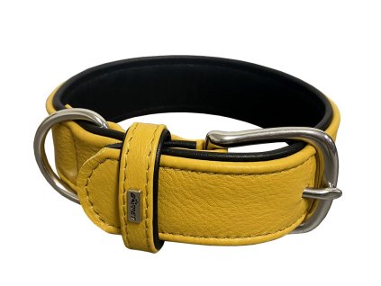 Kožený obojek EXCLUSIVE - Žlutá (varianta 40mm x 59cm /42-51/)
