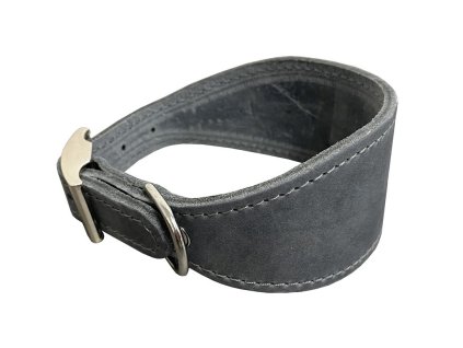 Kožený obojek VIPET - Šedá (varianta Šedá - 50mm x 42cm /33-39/ 00123V)