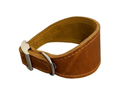 Kožený obojek VIPET - Koňak (varianta Koňak - 40mm x 35cm / 26-32/ 00121V)