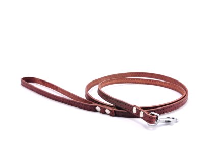 Kožené vodítko STUBBY KLASIK | hnědé (Šířka 10 mm, Délka 115 cm)