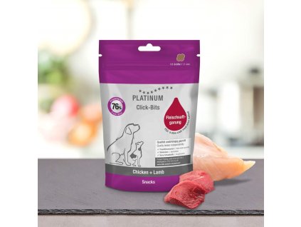platinum natural click bits chicken lamb kure jehne kousicky 150g