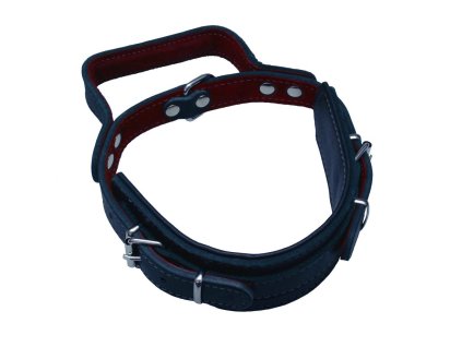 Kožený obojek, obrana s uchem - Černá (varianta 60mm x 55cm /40-55/)