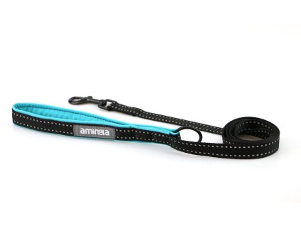 Aminela jednoduché vodítko nepodšité Sport & City pro malá plemena 16mm/150cm, tyrkysová