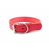 Kožený obojek STUBBY | červený (Šířka 2,5 cm, Obvod krku 25 - 35 cm)