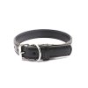 Kožený obojek STUBBY | černý (Šířka 2,5 cm, Obvod krku 25 - 35 cm)