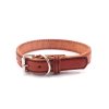 Kožený obojek STUBBY | hnědý (Šířka 2,5 cm, Obvod krku 25 - 35 cm)