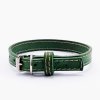 Kožený obojek STUBBY mini | zelený (Šířka 1 cm, Obvod krku 17 - 22 cm)