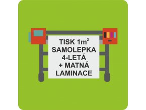 Samolepka 4-leta s tiskem a matnou laminaci - 1m²