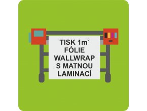 Samolepka wallwrap s tiskem a matnou laminaci - 1m²