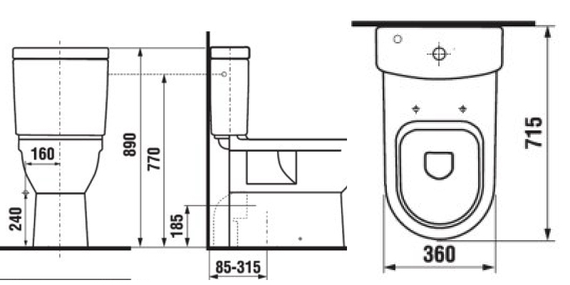 rozmery JIKA MIO zvýšená kombi WC