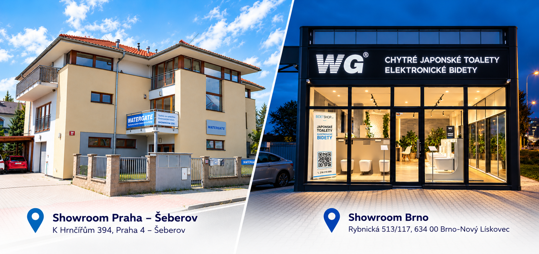 Showroomy WATERGATE v Praze a Brně