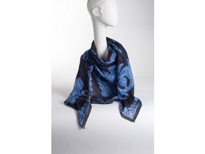 Šátek Versace tmavě modrý