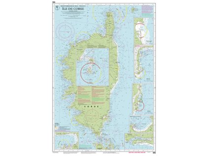 M6 Ile de Corse námořní mapa Korsiky