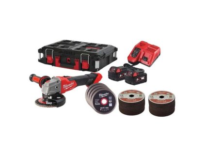 Aku úhlová bruska Milwaukee M18FSAG125XB100P-502P SET