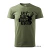 Eat sleep hunt repeat pánské basic tričko khaki