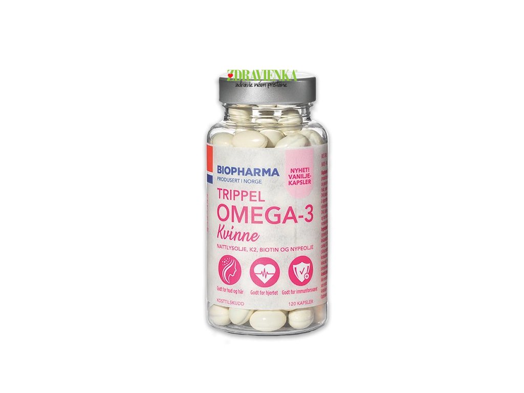 Trippel Omega-3 Kvinne - Biopharma - podpora ženskej krásy a zdravia - zdravienka eshop