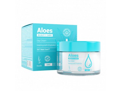 DuoLife Beauty Care Aloes Day Cream - Denný krém na báze adaptogénov a kmeňových buniek aloe vera, určený na každodennú starostlivosť o mladú pokožku. www.shop.zdravienka.sk