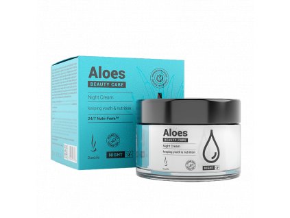 Produkt Beauty Care Aloes Night Cream 50ml - Nočný krém. Regenerácia pokožky a zabezpečenie primeranej úrovne hydratácie počas spánku. www.shop.zdravienka.sk