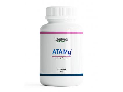 ATA Mg®   V jednej kapsule: 450 mg ATA Mg (acetyltaurát horečnatý) a z toho horčík 27 mg  Zloženie: Vláknina z Akácie senegálskej (Acacia senegal), ATA Mg - horčík (acetyltaurát horečnatý), kapsula: hydroxypropylmetylcelulóza, protihrudkujúca látka: stearan horečnatý)  Dávkovanie: 2 kapsule denne zapiť dostatočným množstvom vody.  Balenie: 60 kapsúl  Bez lepku, farbív a GMO. Kúpite na: shop.zdravienka.sk