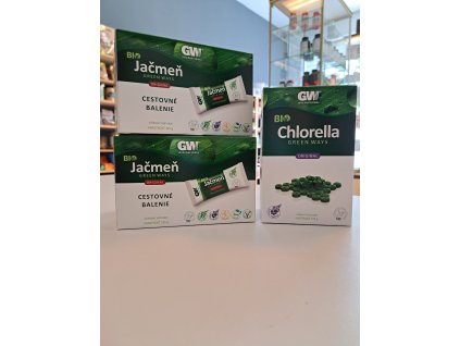 GW Jačmeň cestovné balenie 2x + Chlorella Bio