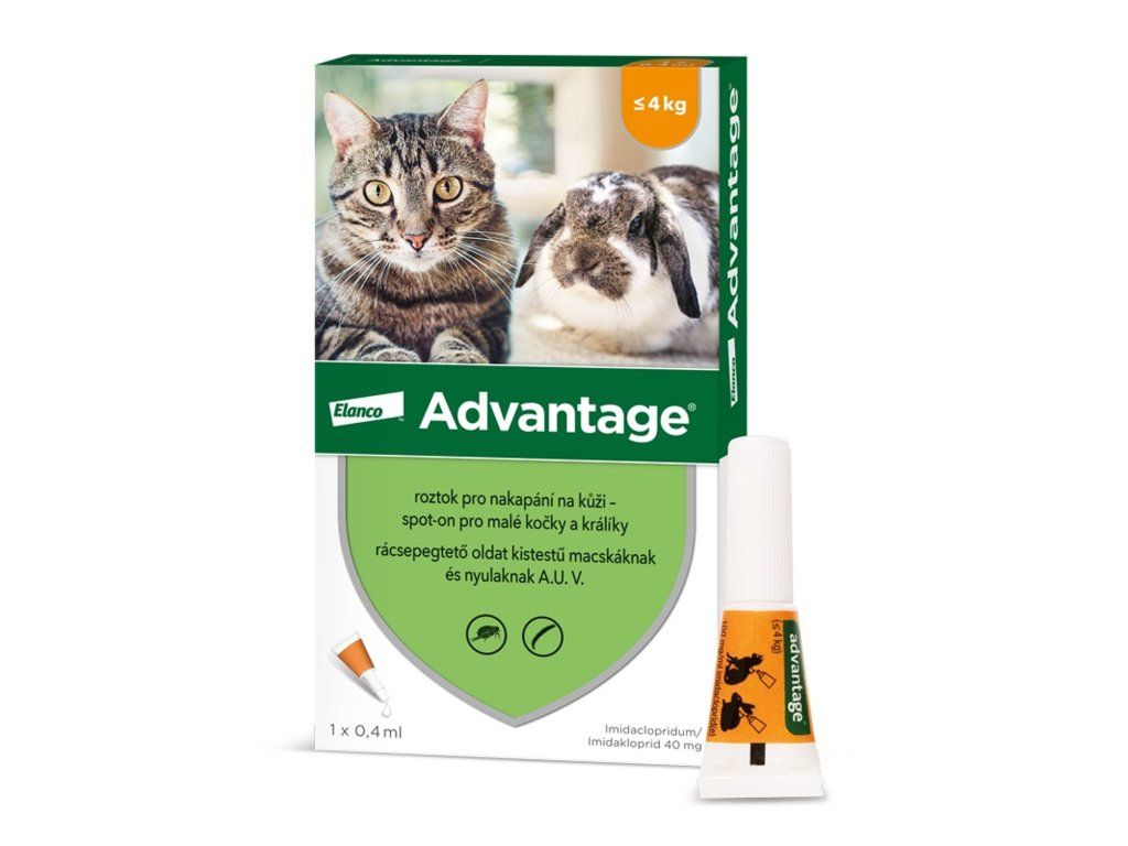 ADVANTAGE 1X0,4ML PRO KOCKY DO 4KG