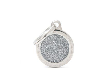 SMALL CIRCLE GLITTER GREY
