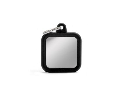 SQUARE CHROME PLATED BRASS BLACK RUBBER