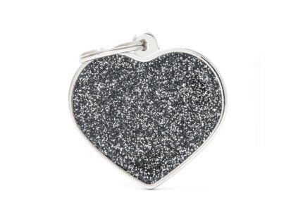 BIG HEART GLITTER BLACK