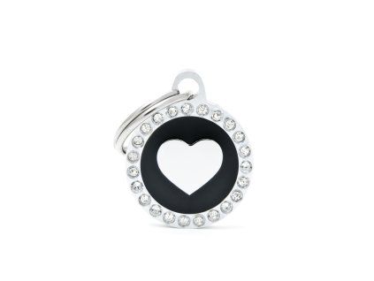 SMALL BLACK CIRCLE HEART GLAM