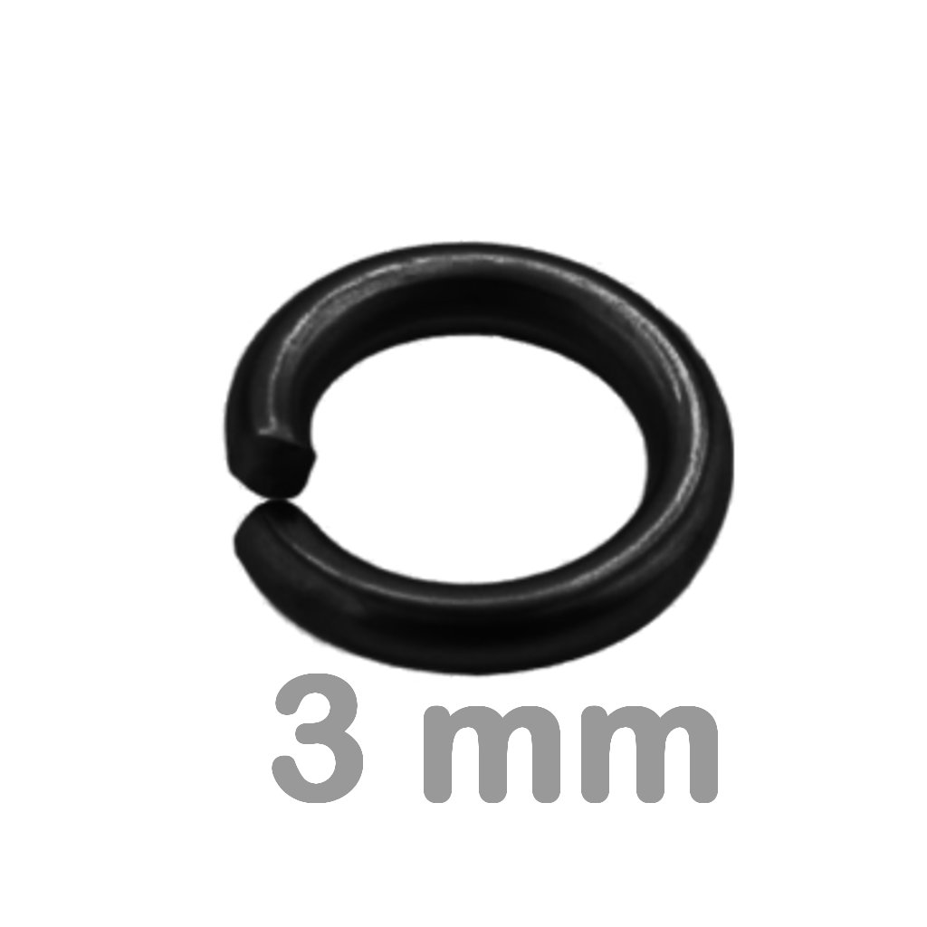 Kroužek spojovací ČERNÁ 3 mm 10 ks (Velikost produktu 3 mm, Barva Černá)