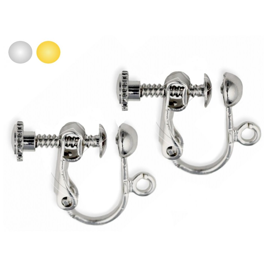 Náušnicové zapínání KLIPS 2 ks Platina (Velikost produktu 14 mm, Barva Platinová)