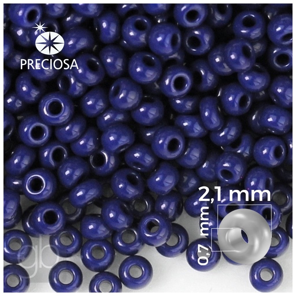 Preciosa rokajl 11/0 2,1 mm Modrá 33070 20 g (Velikost produktu 2,1 mm, Barva Modrá)