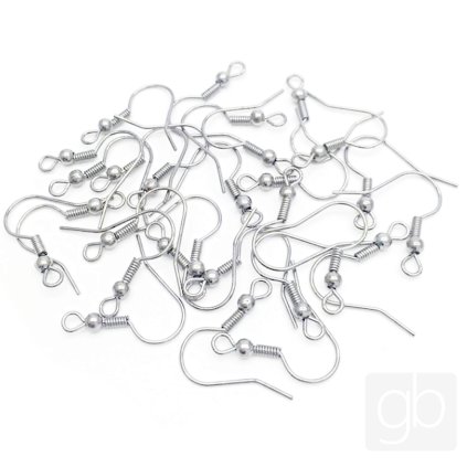 Afroháček s kuličkou náušnice 4 ks Stříbrná (Barva Černá)