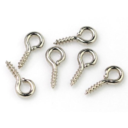 Bižuterní očko se závitem 6 ks Platina (Barva Platinová)