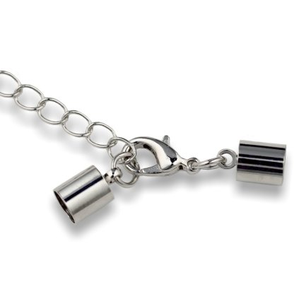 Karabinka s kaplíky a prodlužovacím řetízkem (Barva Platinová)