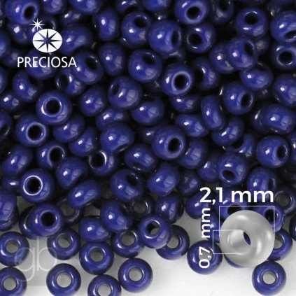 Preciosa rokajl 11/0 2,1 mm Modrá 33070 20 g (Velikost produktu 2,1 mm, Barva Modrá)