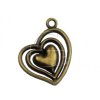 Přívěsek Srdce 21 × 20 mm Staromosaz (Velikost produktu 21 mm × 20 mm, Barva Staromosaz)