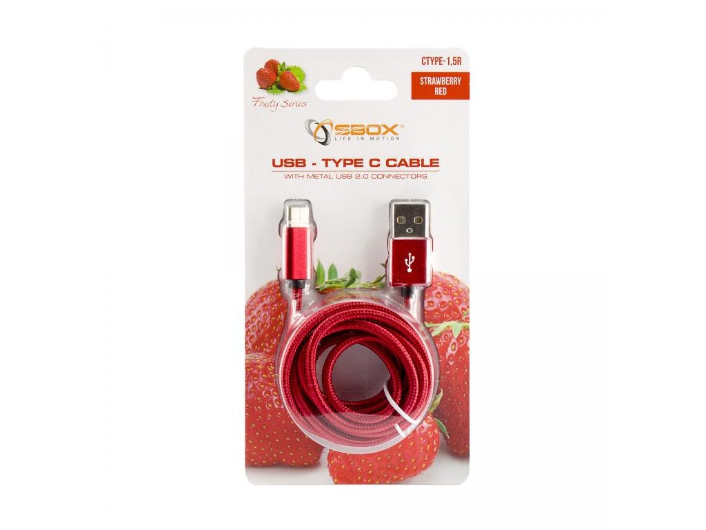 SBOX USB-TYPEC-15R Kábel USB 2.0/TypeC 1,5m čer USB-TYPEC-15R