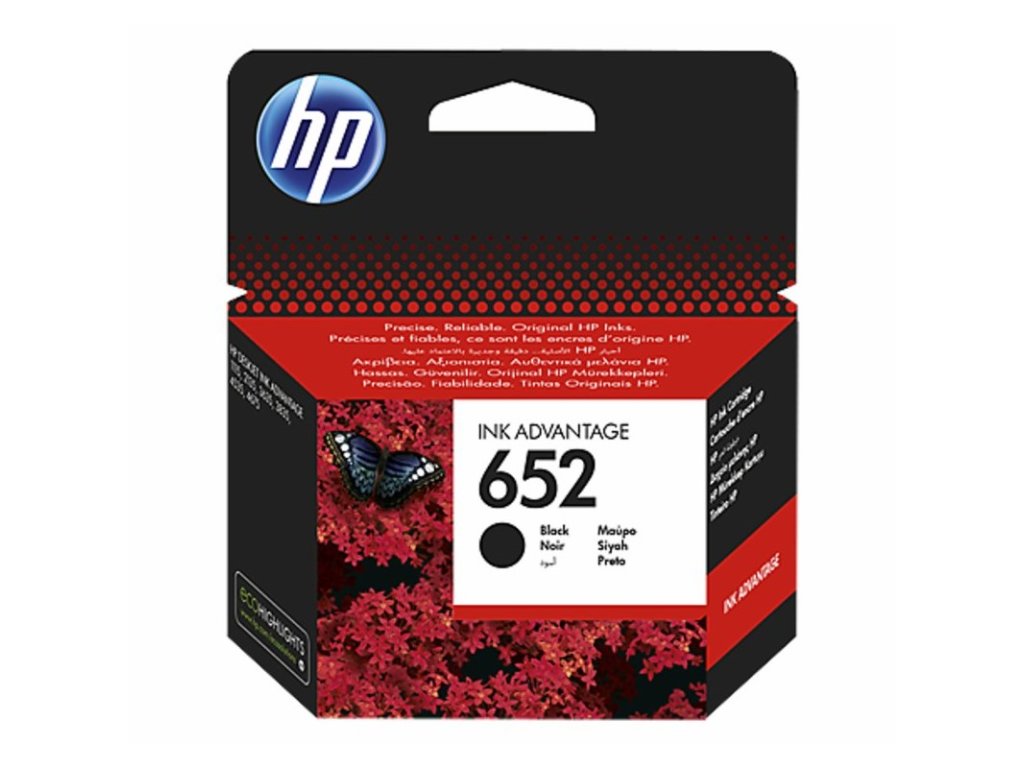 HP (652) F6V25AE - ink. náplň černá pro HP DeskJet Ink Advantage 1115, 2135, 3635, 3835, 4535, 4675 / cca. 360 stran F6V25AE