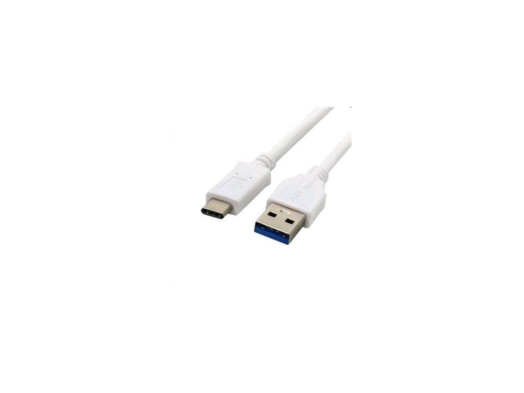Kábel C-TECH USB 3.0 AM na Type-C kábel (AM/CM), 1m, biely CB-USB3C-10W