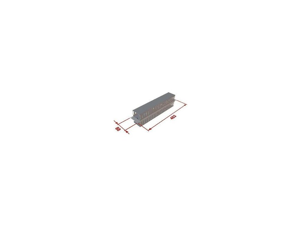 Vyväzovací panel 2U 19'' obojstranná plast. lišta čierny RAB-VP-X05-A1