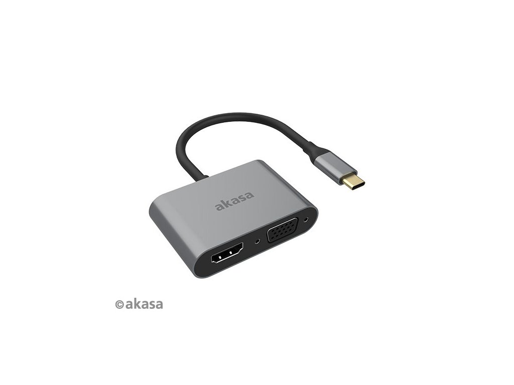 AKASA - adaptér Type-C na HDMI a VGA AK-CBCA23-18BK