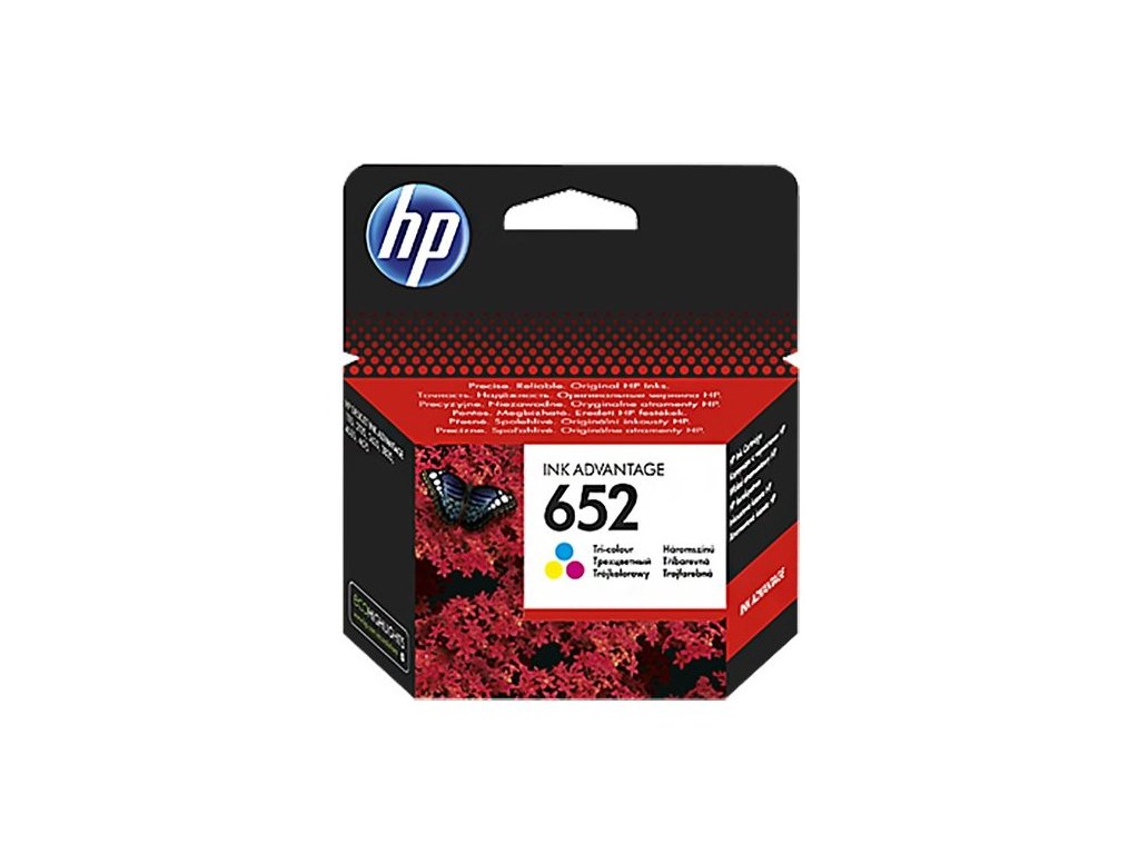 HP (652) F6V24AE - ink. náplň barevná pro HP DeskJet Ink Advantage 1115, 2135, 3635, 3835, 4535, 4675 / cca. 200 stran F6V24AE