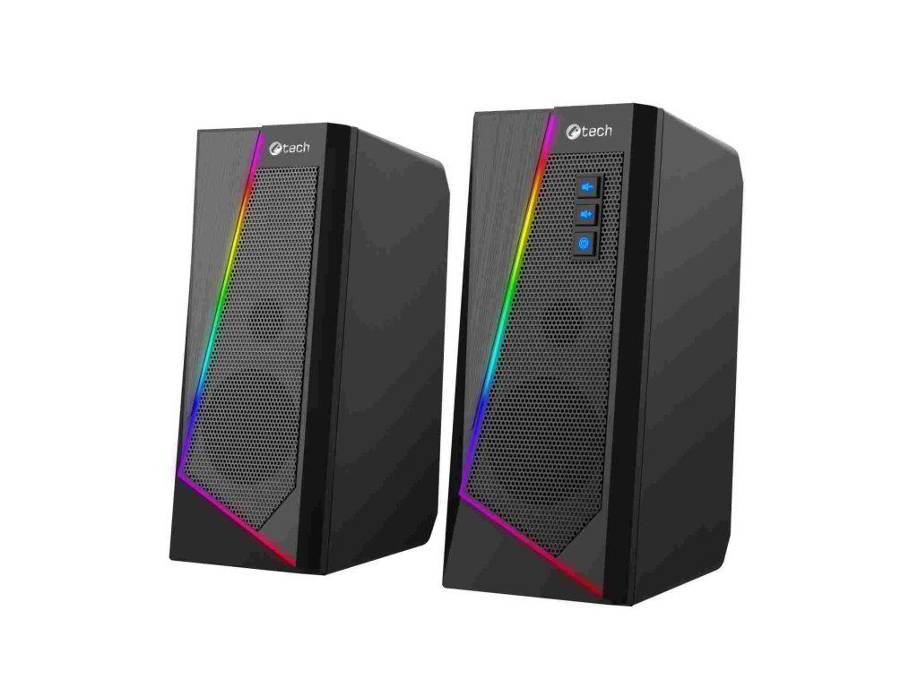 C-TECH reproduktory SPK-17, 2.0, RGB, černá SPK-17