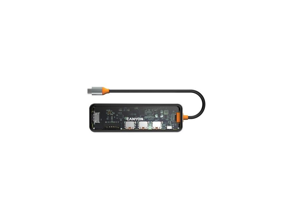 Canyon DS-13, Multiport Docking Station, 7 portov, 1xUSB-C 100W, 3xUSB 3.0, 1xHDMI 4K, čítačka kariet SD/micro SD CNS-TDS13