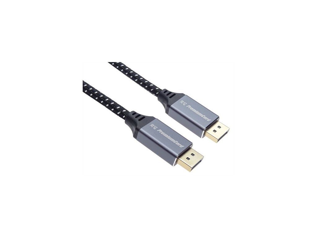 PremiumCord DisplayPort 1.4 8K prípojný kábel, kovové a pozlátené konektory, 1.5m kport10-015