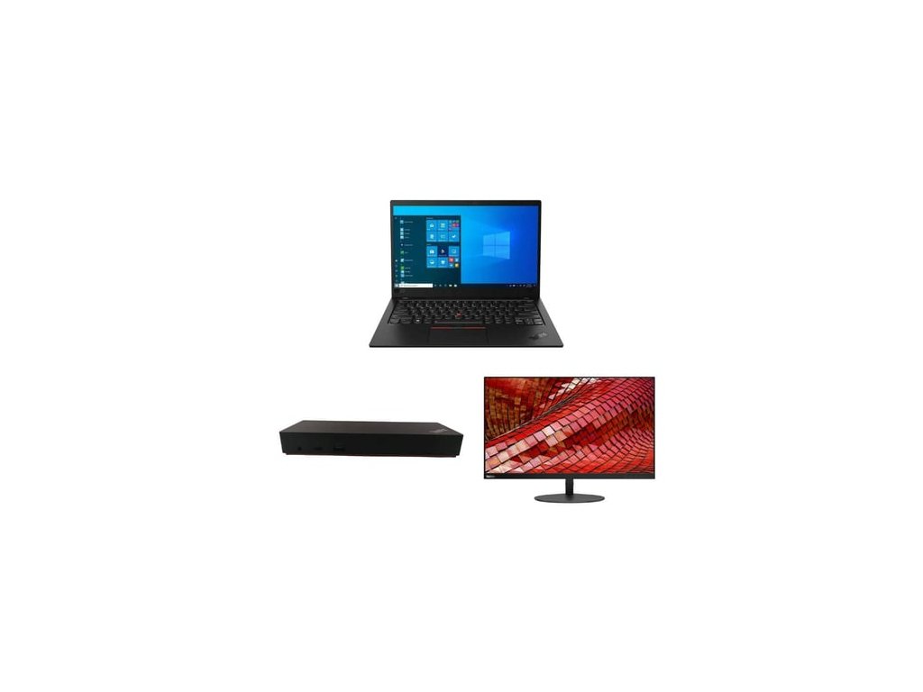 Notebook Lenovo ThinkPad X1 Carbon G8 (16GB) + Lenovo - Thinkpad Thunderbolt 3 Dock Type 40AC 135W Adapter + Lenovo ThinkVision T27i-10 27" IPS NEW Monitor